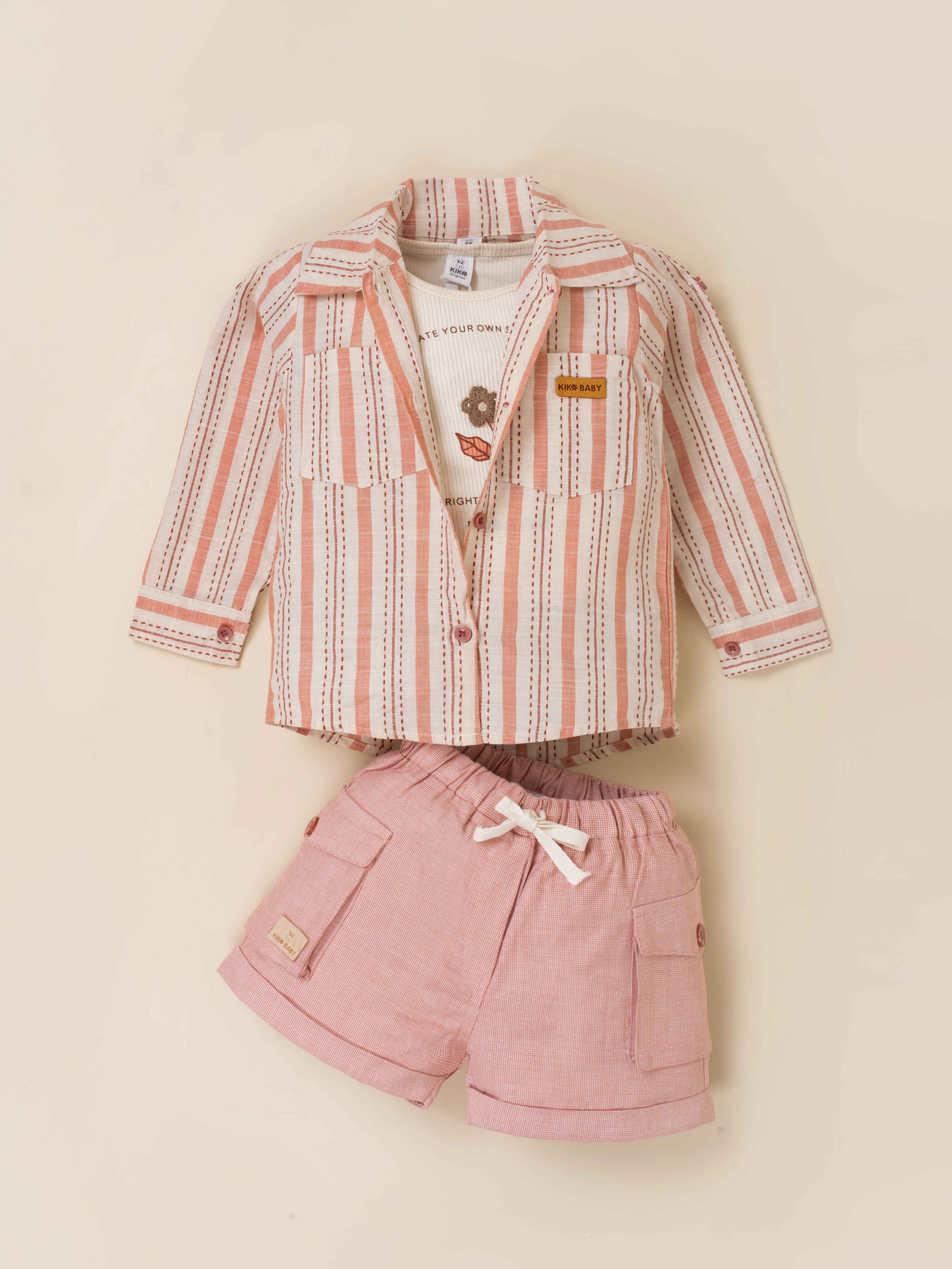 Kids' Top with Shirt & Short Clothing Set