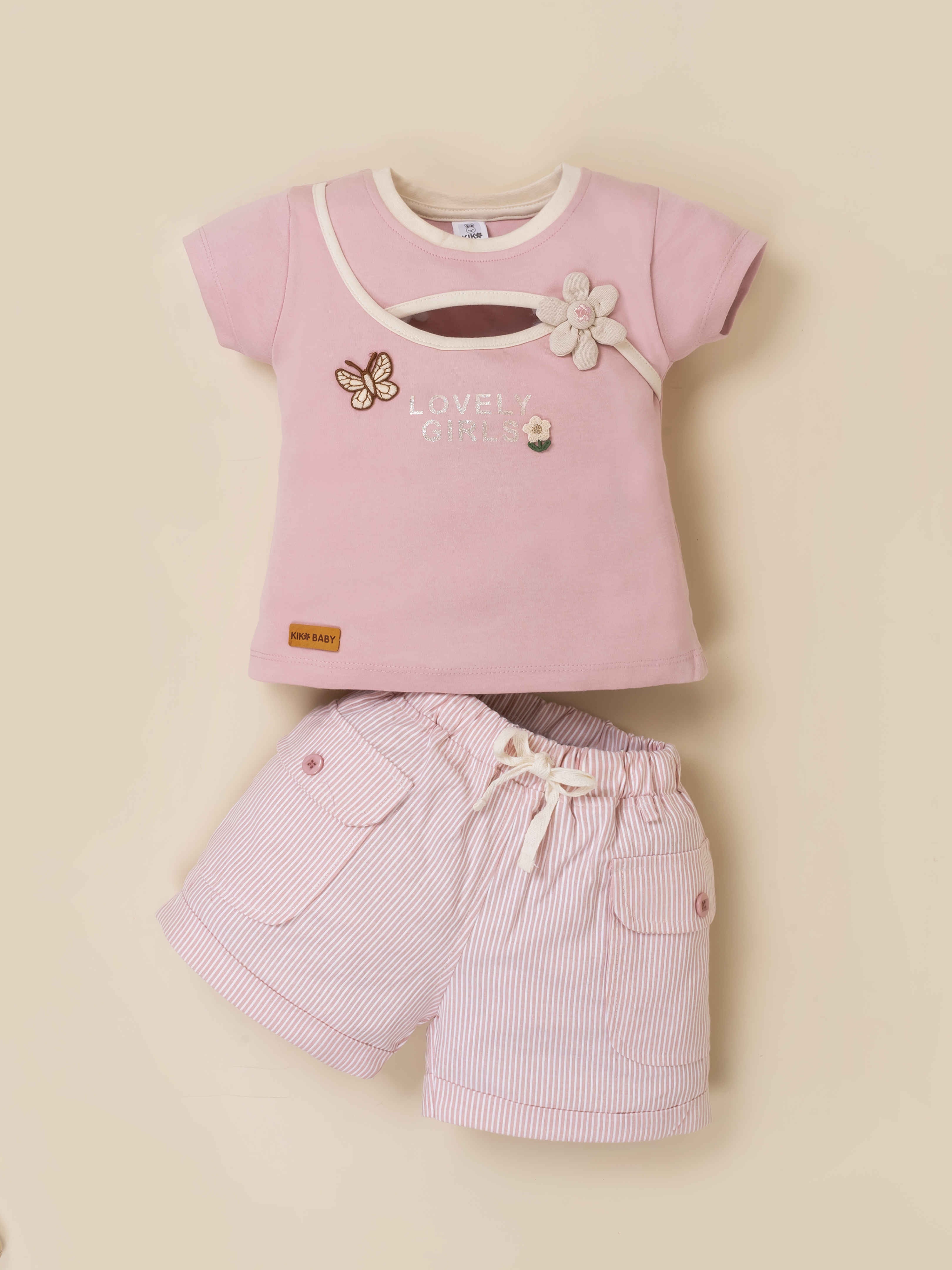 Baby Girls' Top and Shorts Clothing Set