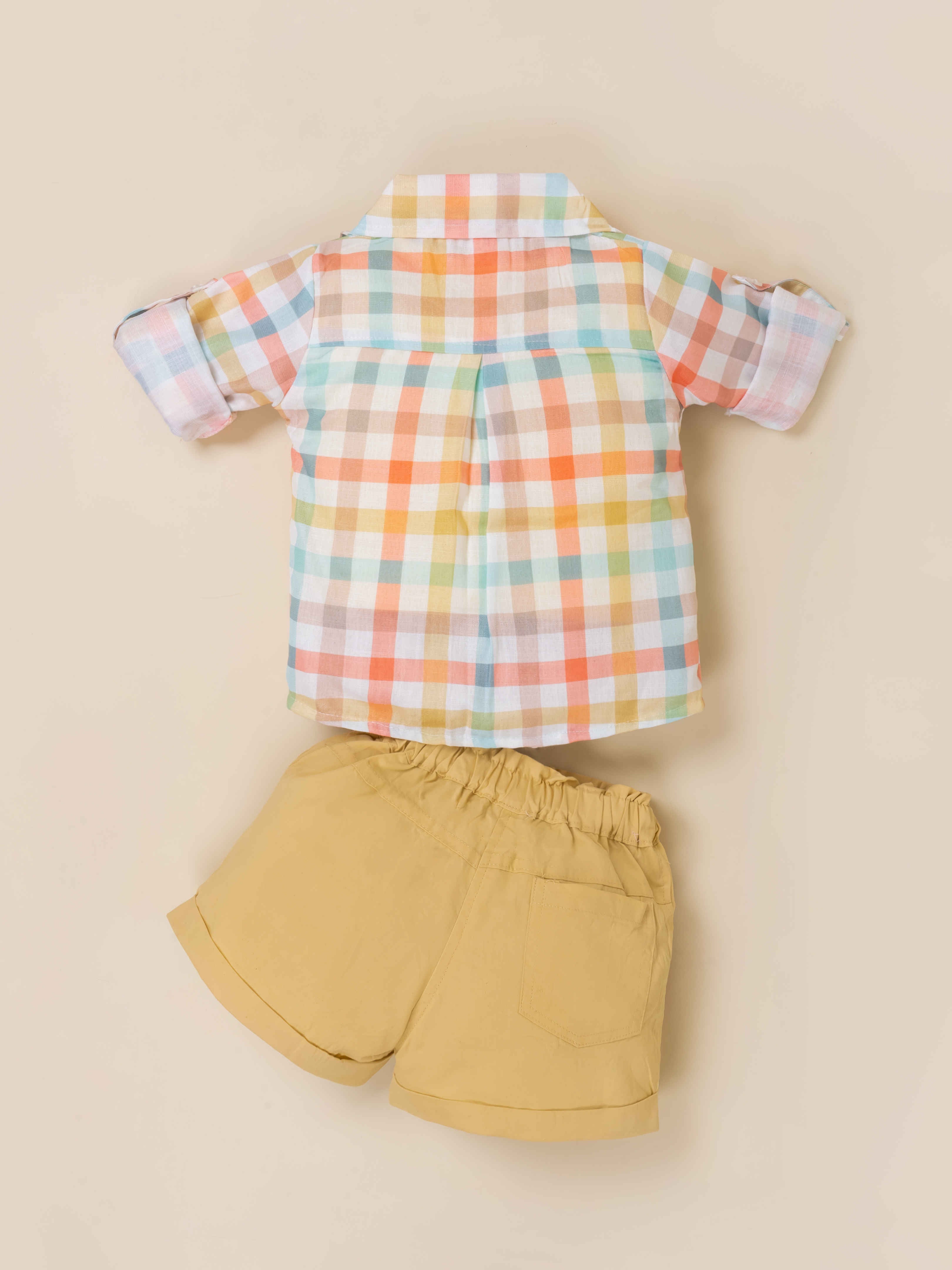 Girls' Shirt with inner and Cotton Shorts Set