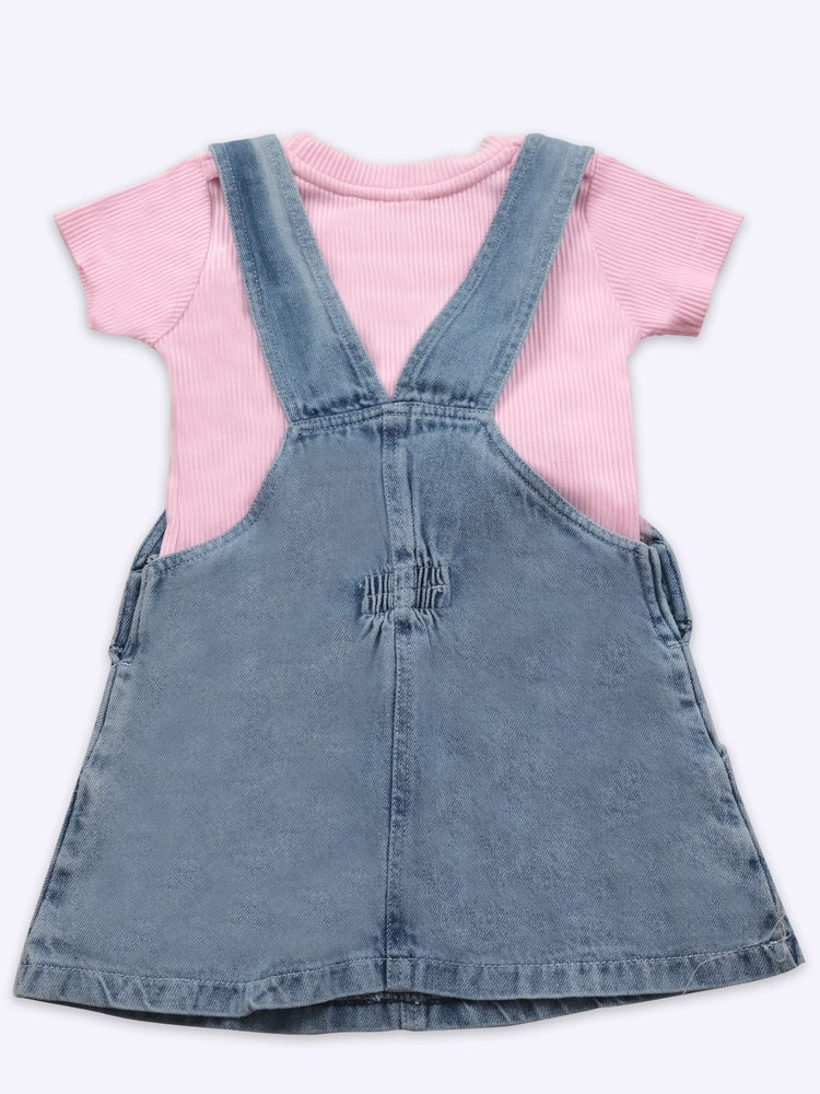 KETI MINI  Baby Girls/Cotton Dungaree and Top Set