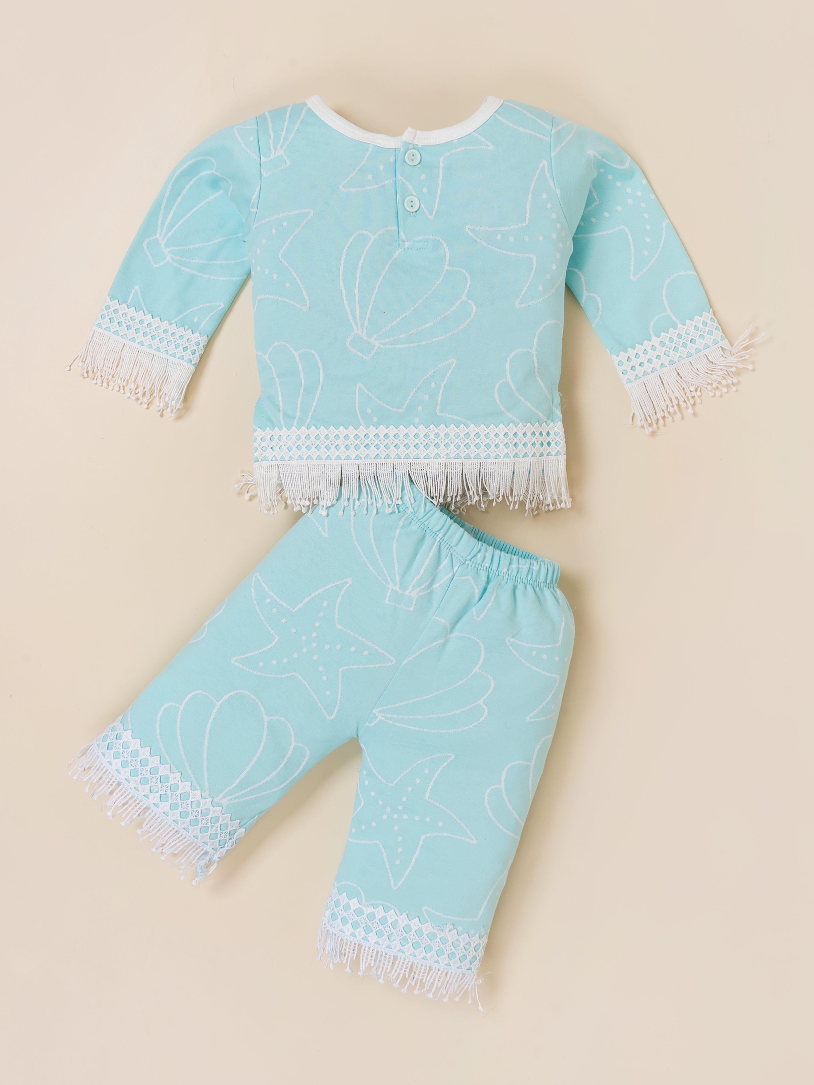 Baby Girls Graphic Printed Top and Matching Pants Set