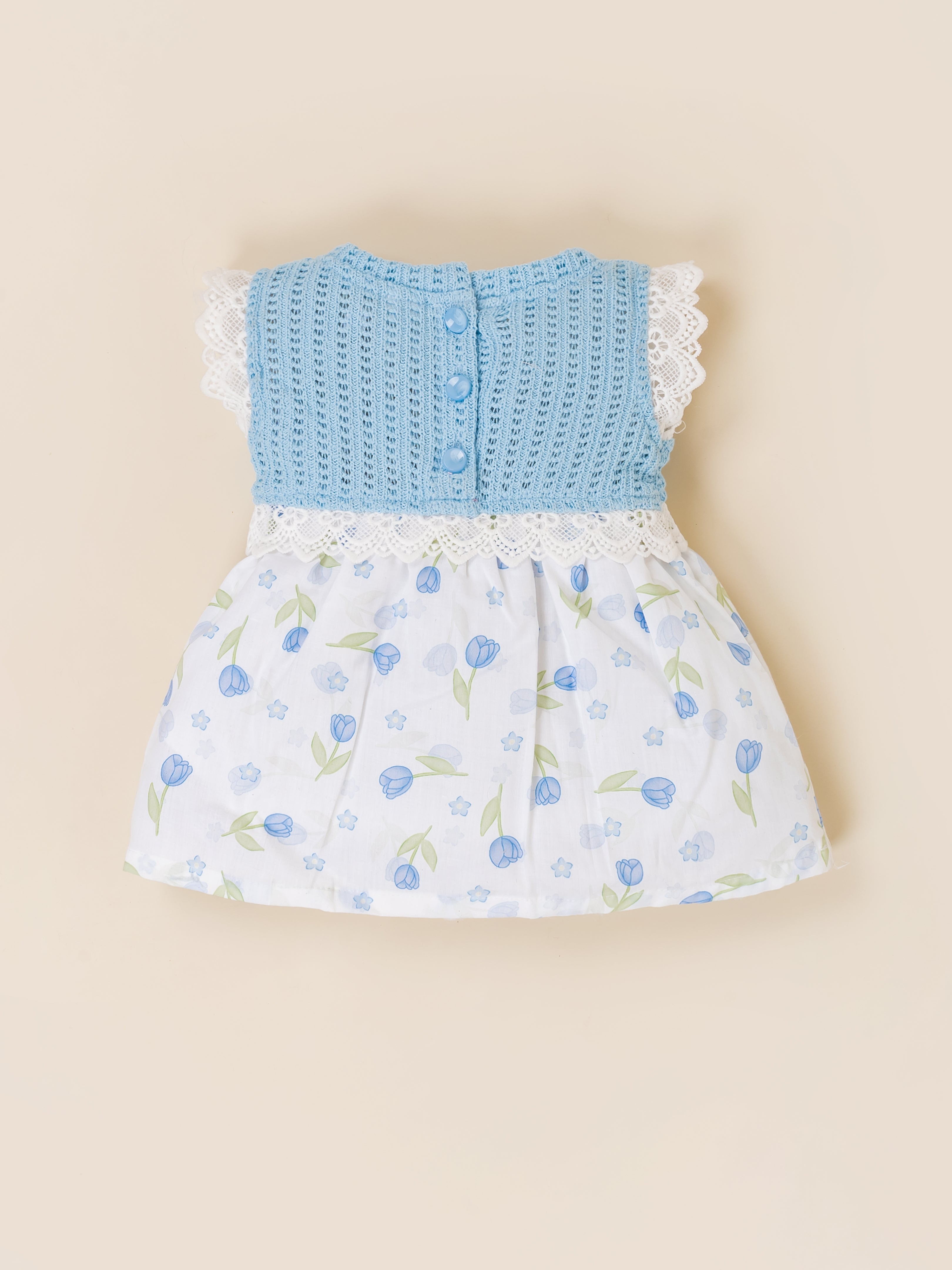 Baby Girls Sleeveless Floral Frock  with Panty Set