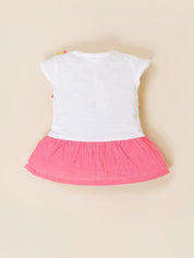 Baby Girls Flower Applique Frock with Panty Set