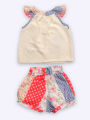 KIKO Applique Printed Top and Shorts Set