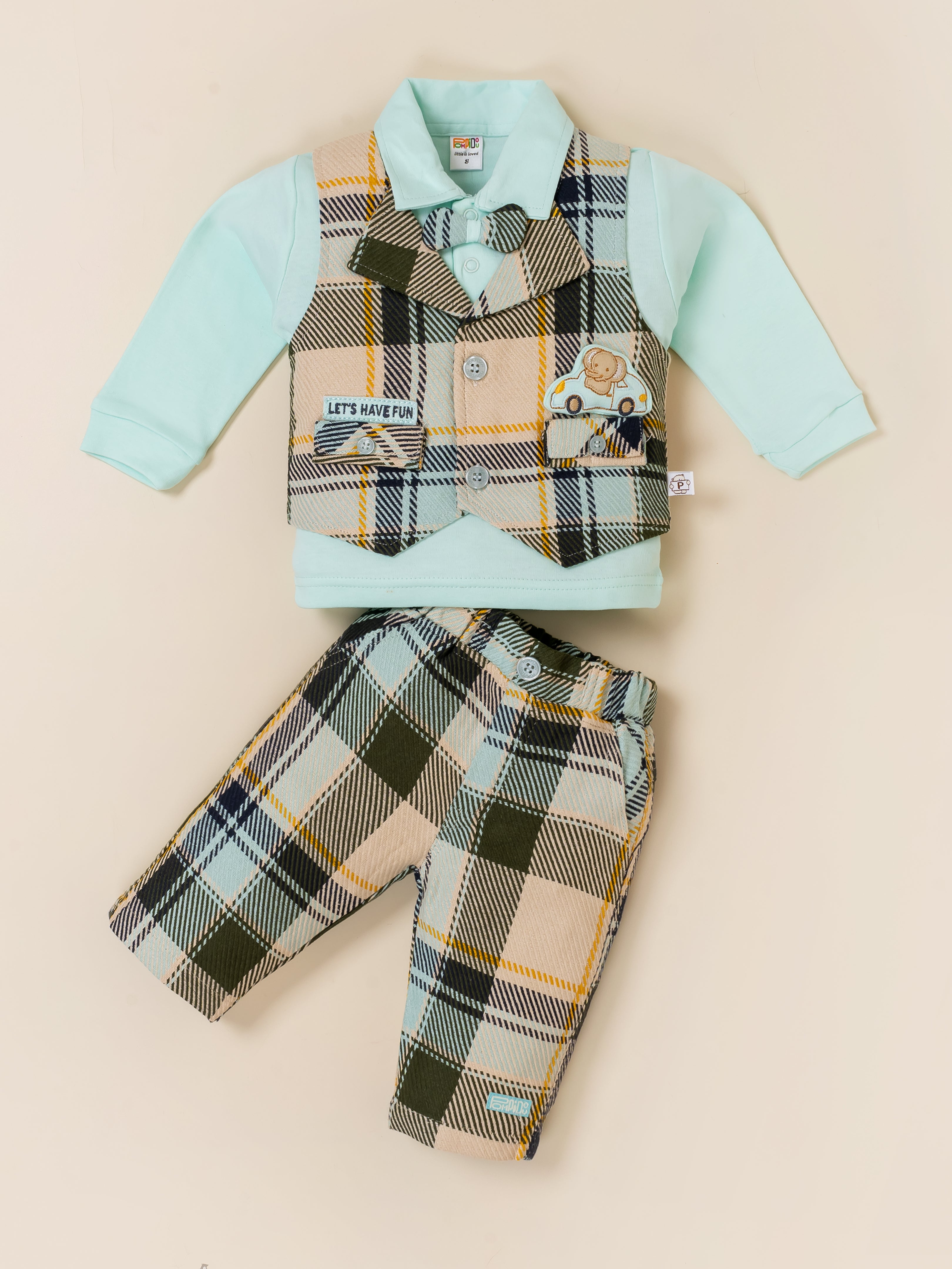 Baby Boy Plaid Vest & Trouser Set