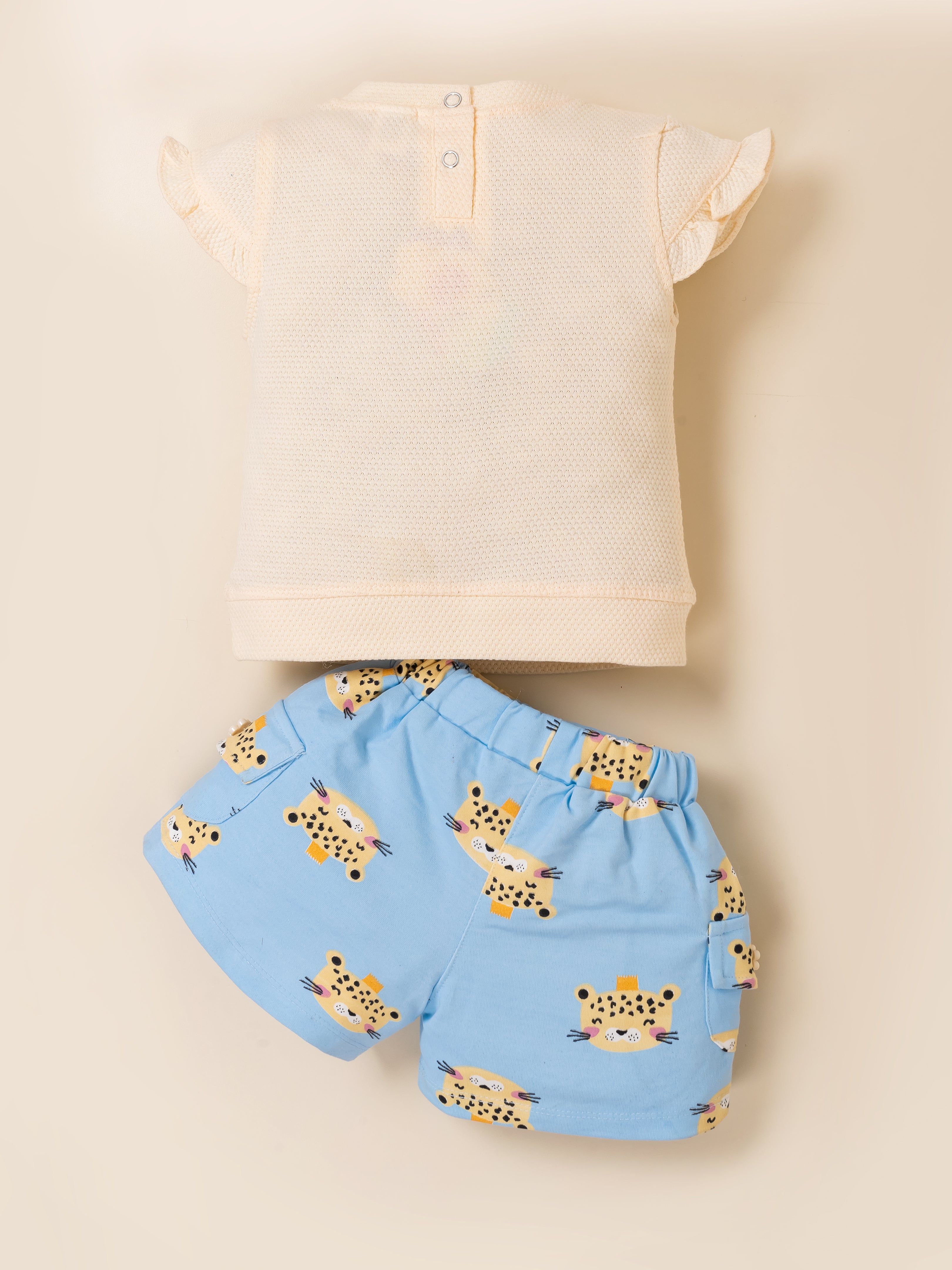 Baby Girl Cotton Top & Printed Shorts Set