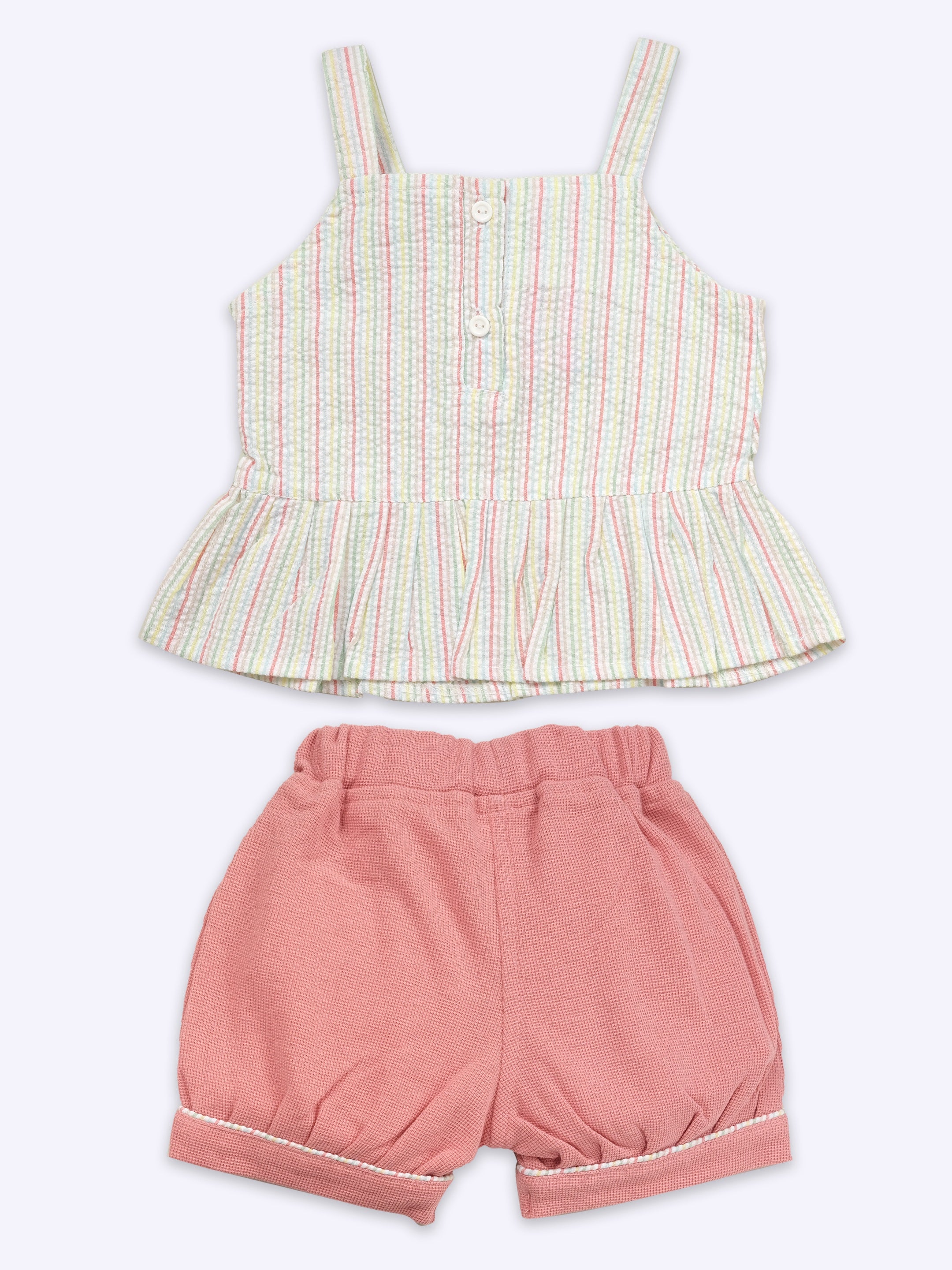 Sleeveless Pure Cotton Top With Shorts