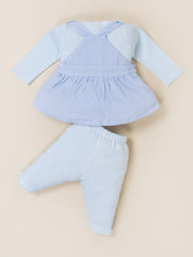 Baby Girls Dungaree Dress with Leggings Set
