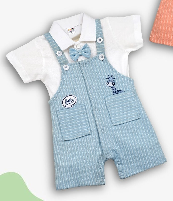 Pompidou Dungaree For Baby Boys Casual Printed