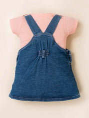 Girls Casual Denim Dungaree Set