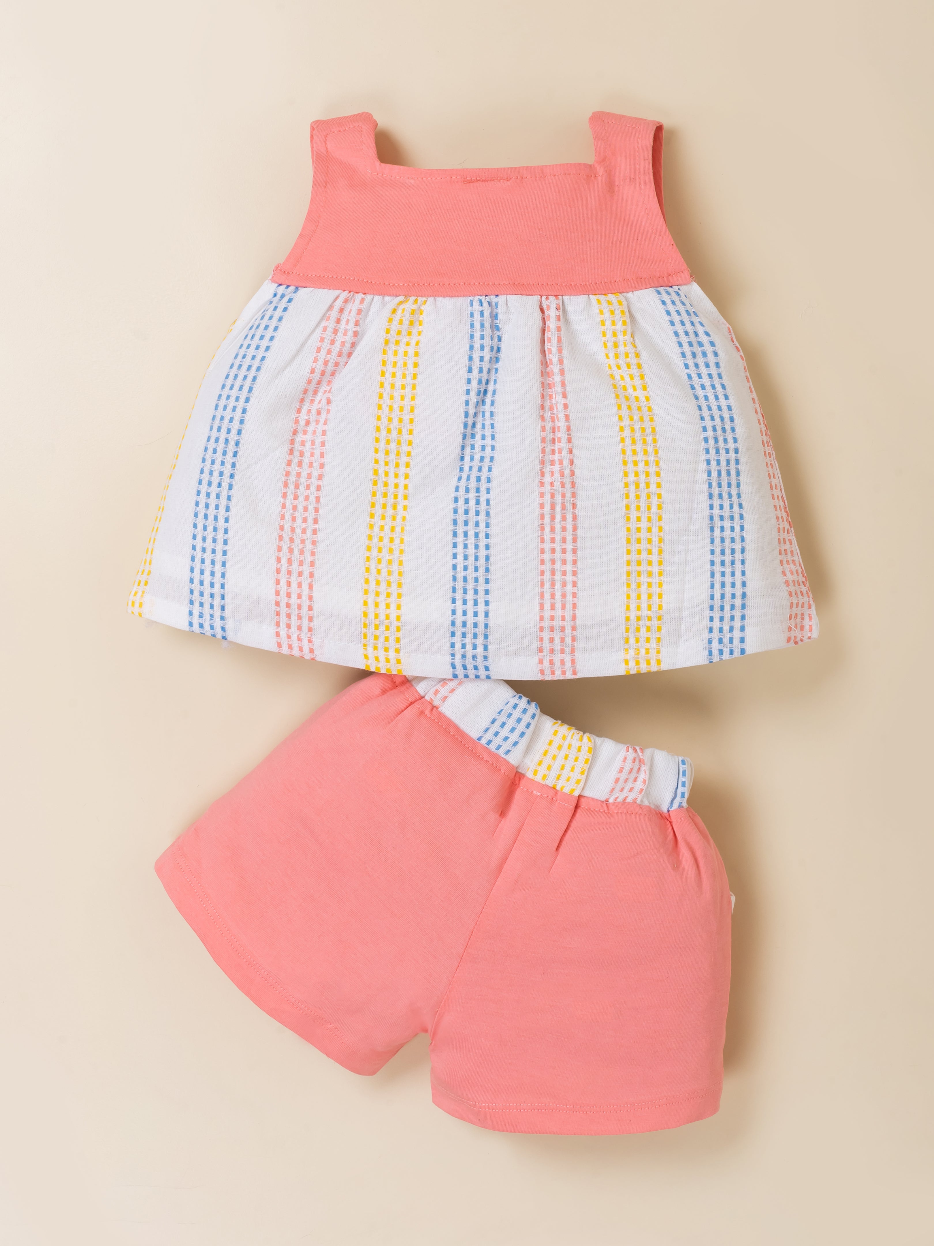 Baby Girls Striped Sleeveless Top & Shorts Set