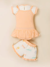 Baby Girl Clothing Set with Top, Shorts & Bodysuit
