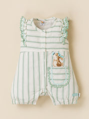 Baby Girls Striped Bunny Jumpsuit Dress