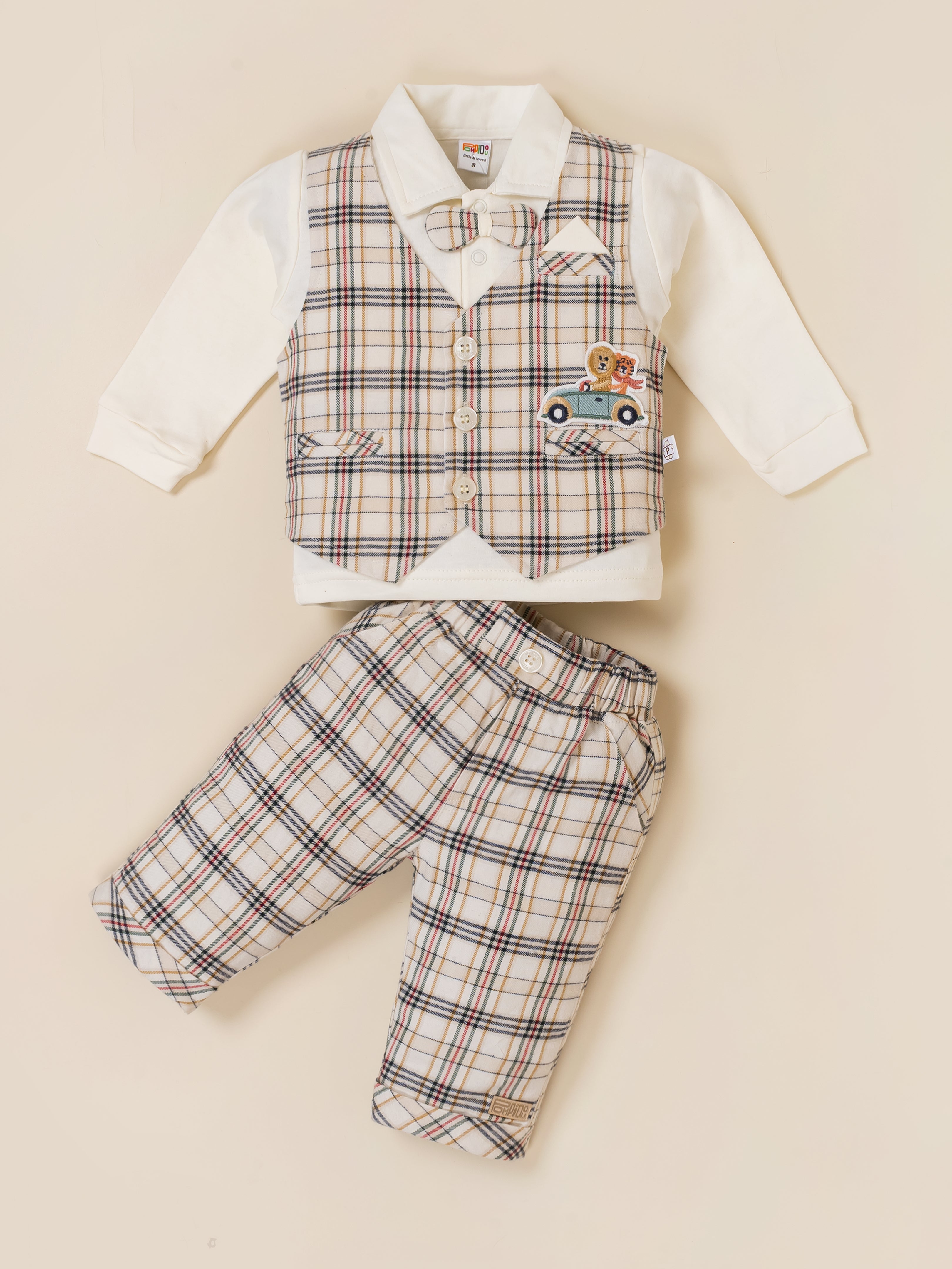 Baby Boy Plaid Vest & Trouser Set