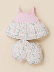 Baby Girls Peplum Top with Bloomer Shorts