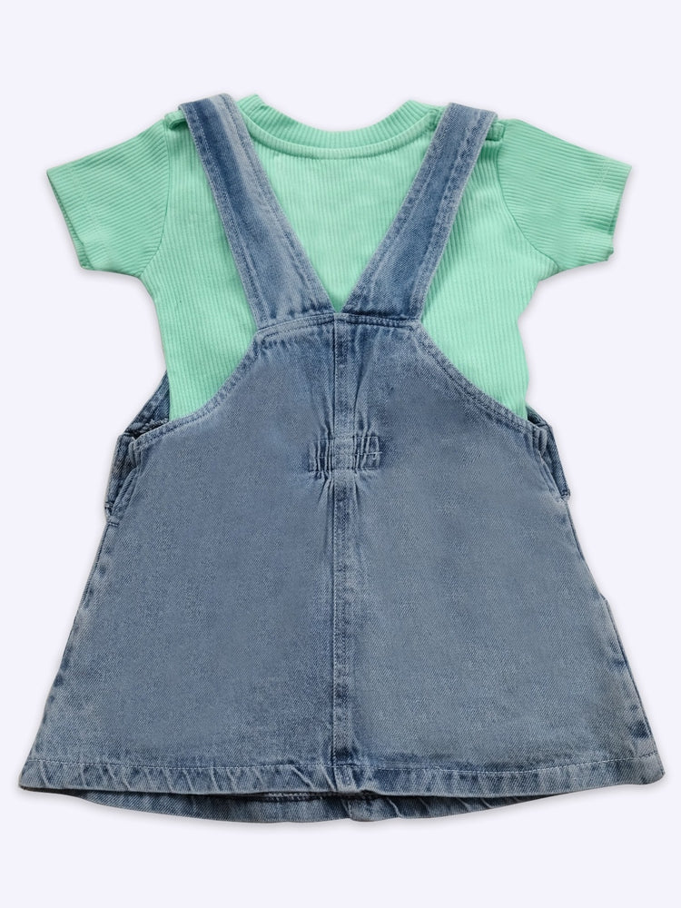KETI MINI  Baby Girls/Cotton Dungaree and Top Set
