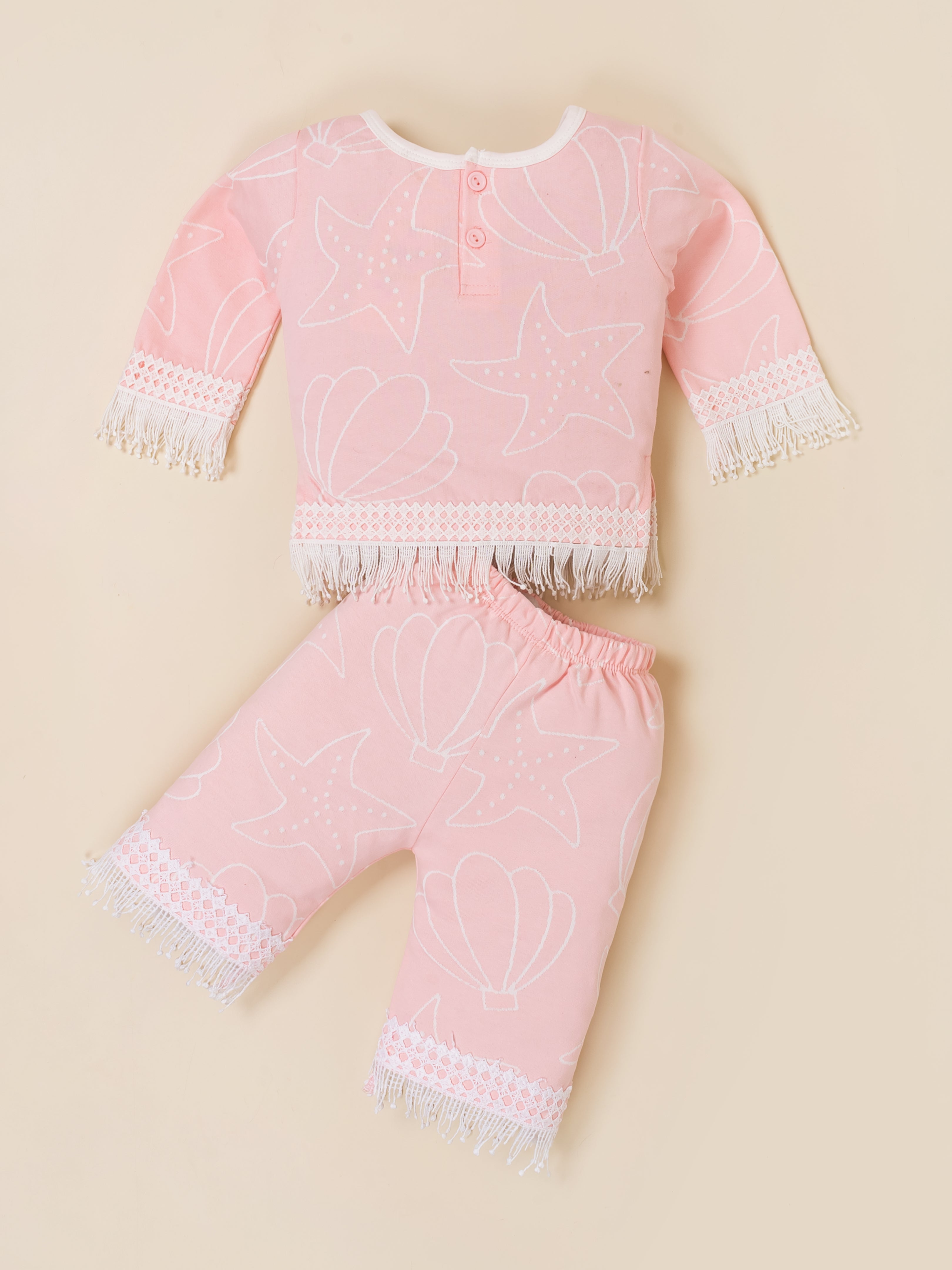 Baby Girls Graphic Printed Top and Matching Pants Set