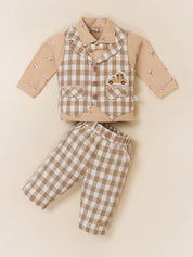 Baby Boys 3-Piece Checked Party Suit