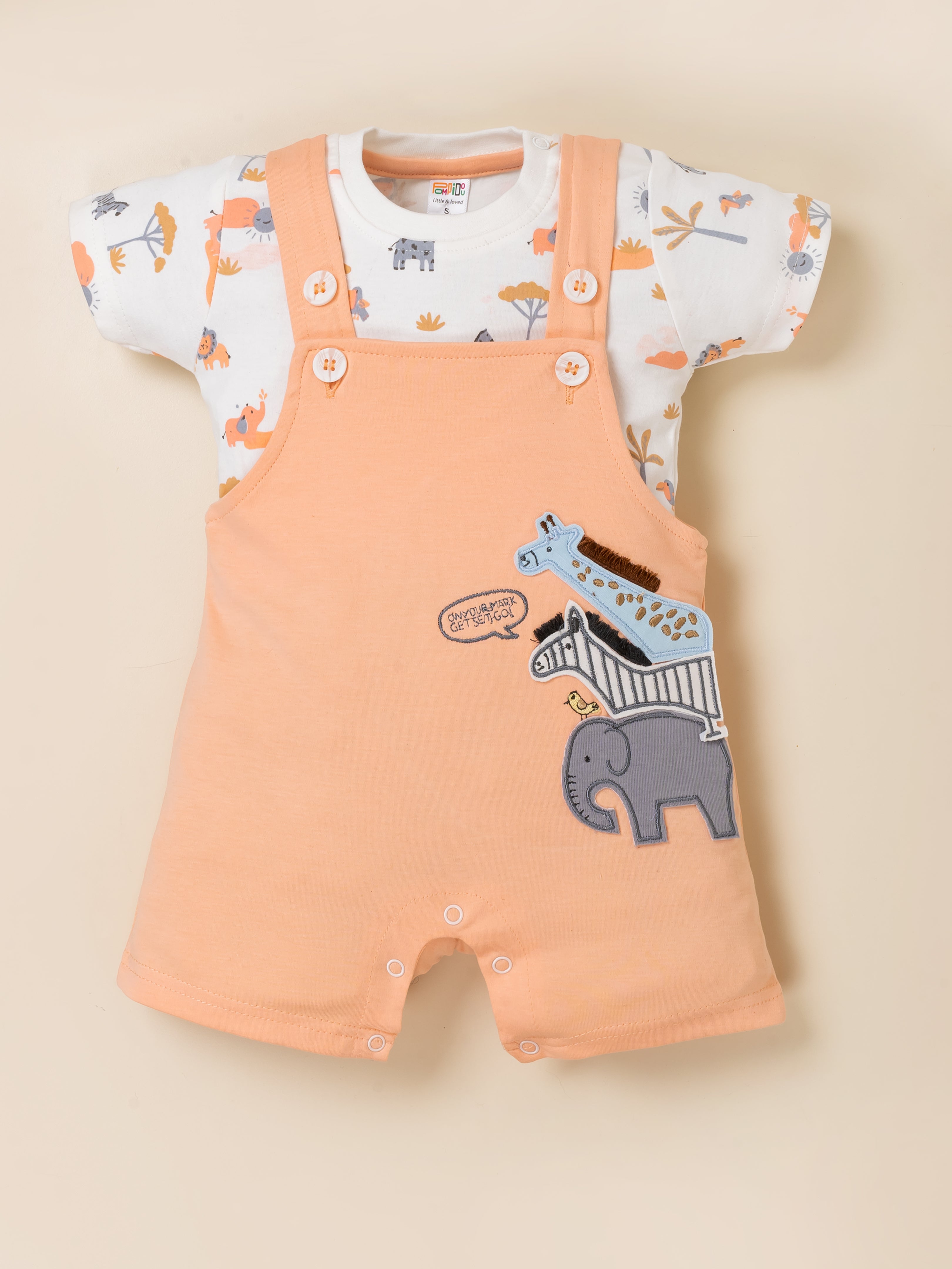 Dungaree For Baby Boys Casual Printed