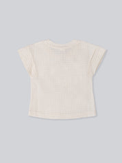 Girl’s Waffle Knit Top & Lace Ruffle Short Set
