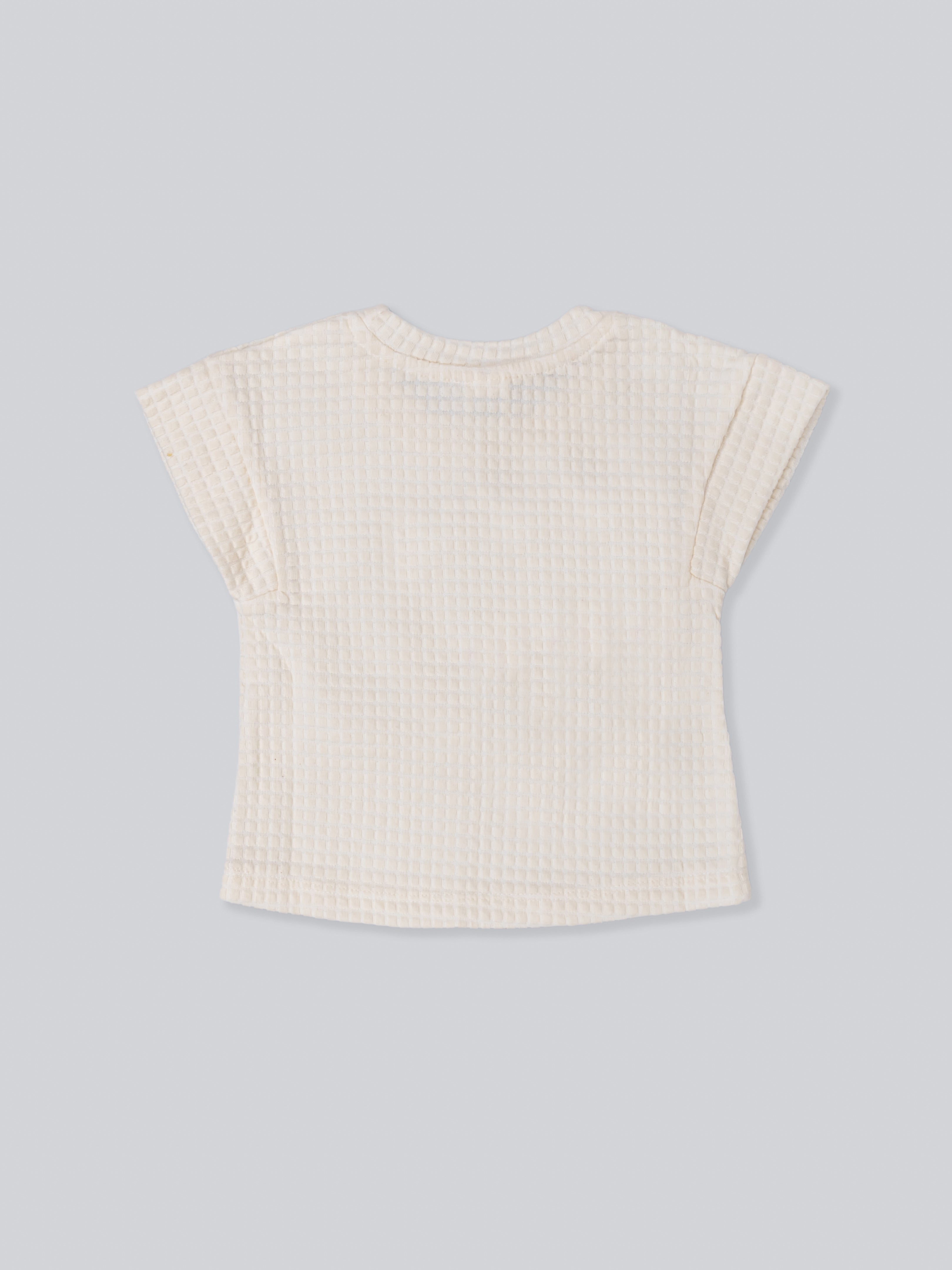 Girl’s Waffle Knit Top & Lace Ruffle Short Set