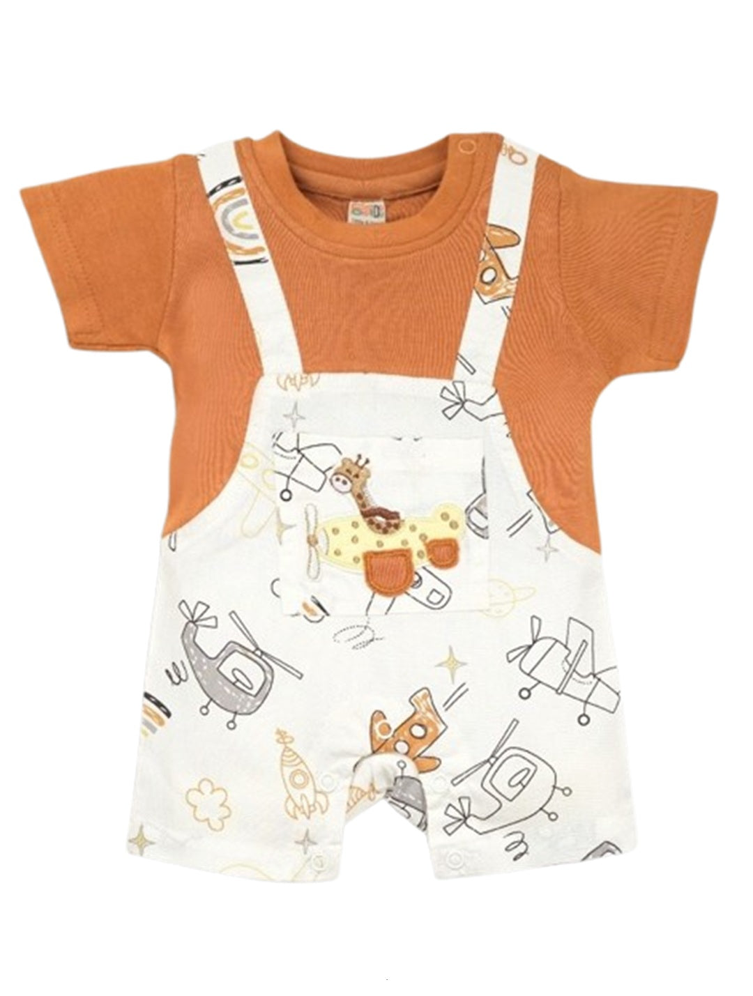 Printed Romper Jacket Set For Baby Boys