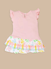 Toddler Girls Unicorn Princess Ruffle Dress – Flutter Sleeve Tiered Frock Outfit