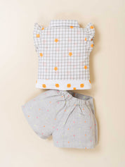 Toddler Girl Top and Skirt Embroidered Check Set