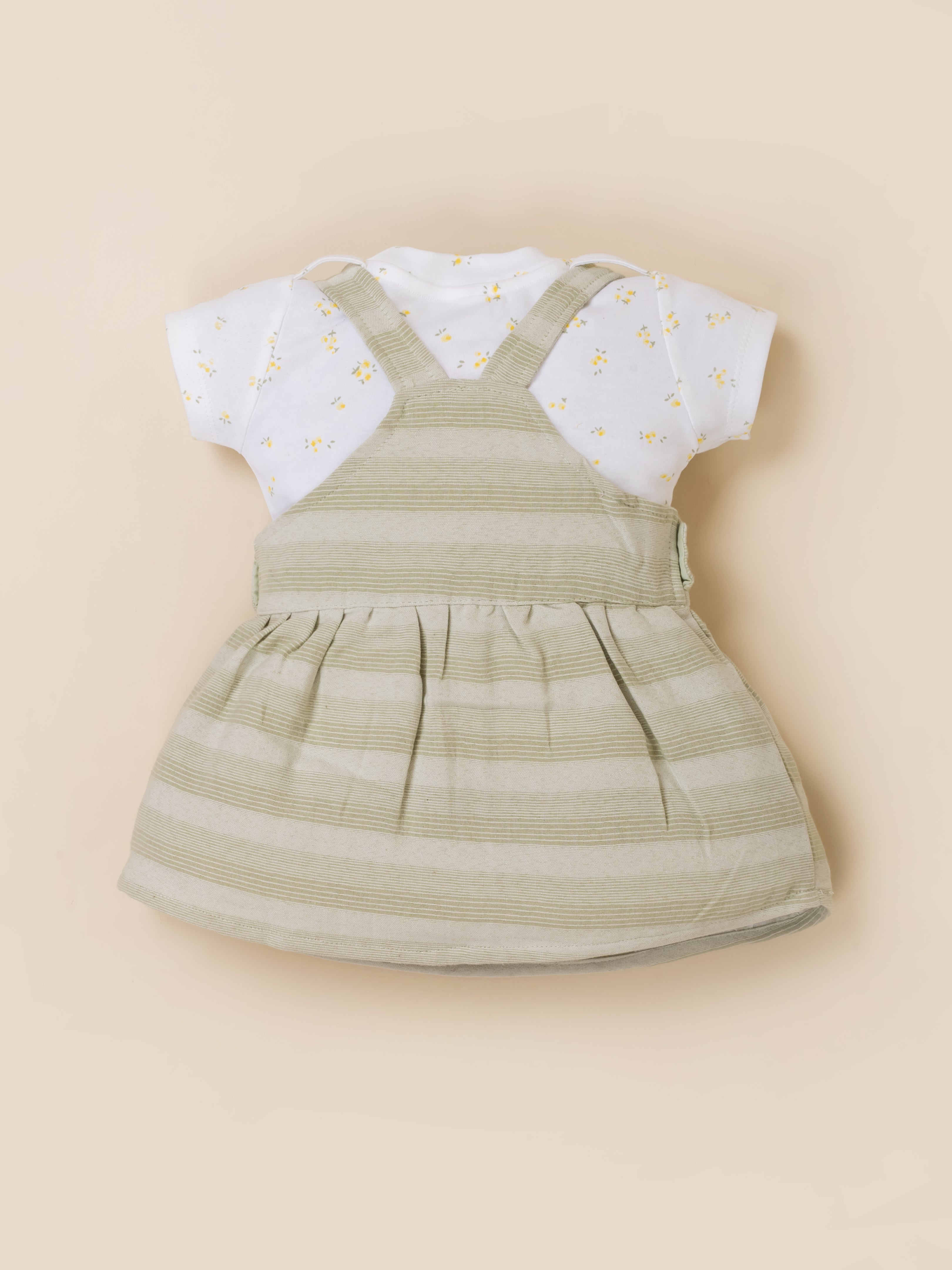Baby Girls Dungaree Dress Set