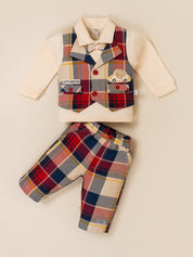 Baby Boy Plaid Vest & Trouser Set