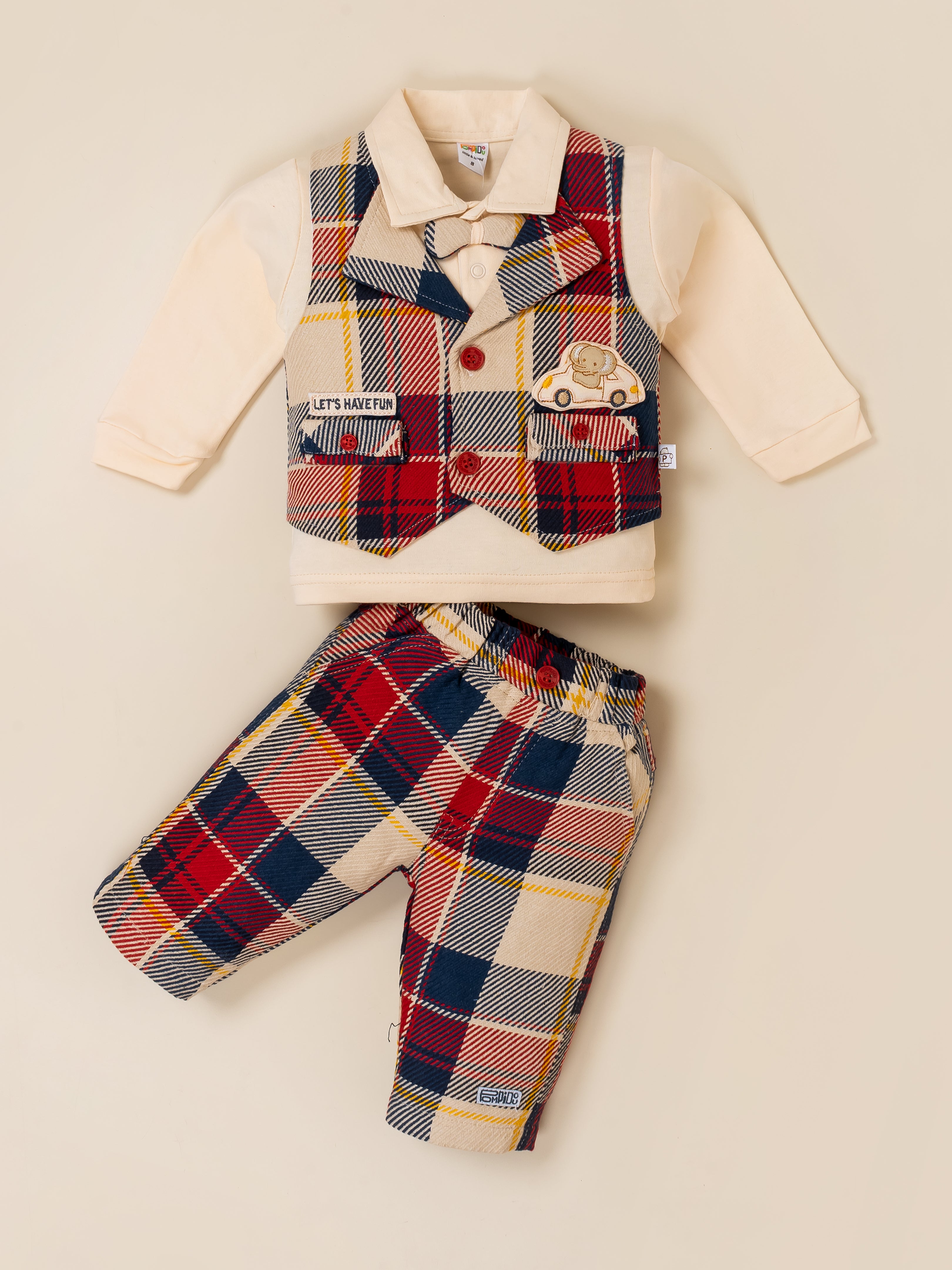 Baby Boy Plaid Vest & Trouser Set
