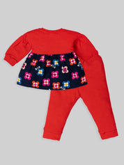 Baby Girls Casual Floral Printed Full Top & Pant