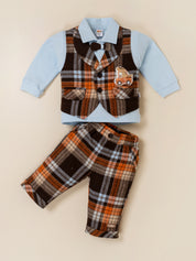 Baby Boy Plaid Vest & Trouser Set