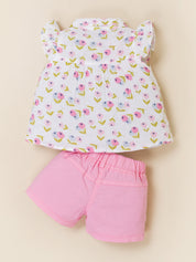 Baby Girls Collar Top and Shorts Clothing Set