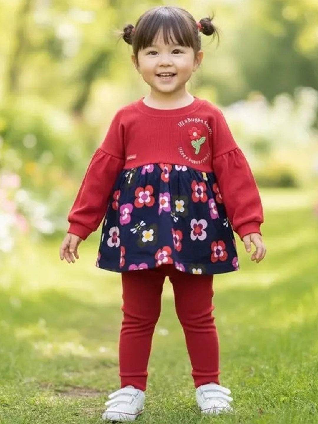 Baby Girls Casual Floral Printed Full Top & Pant