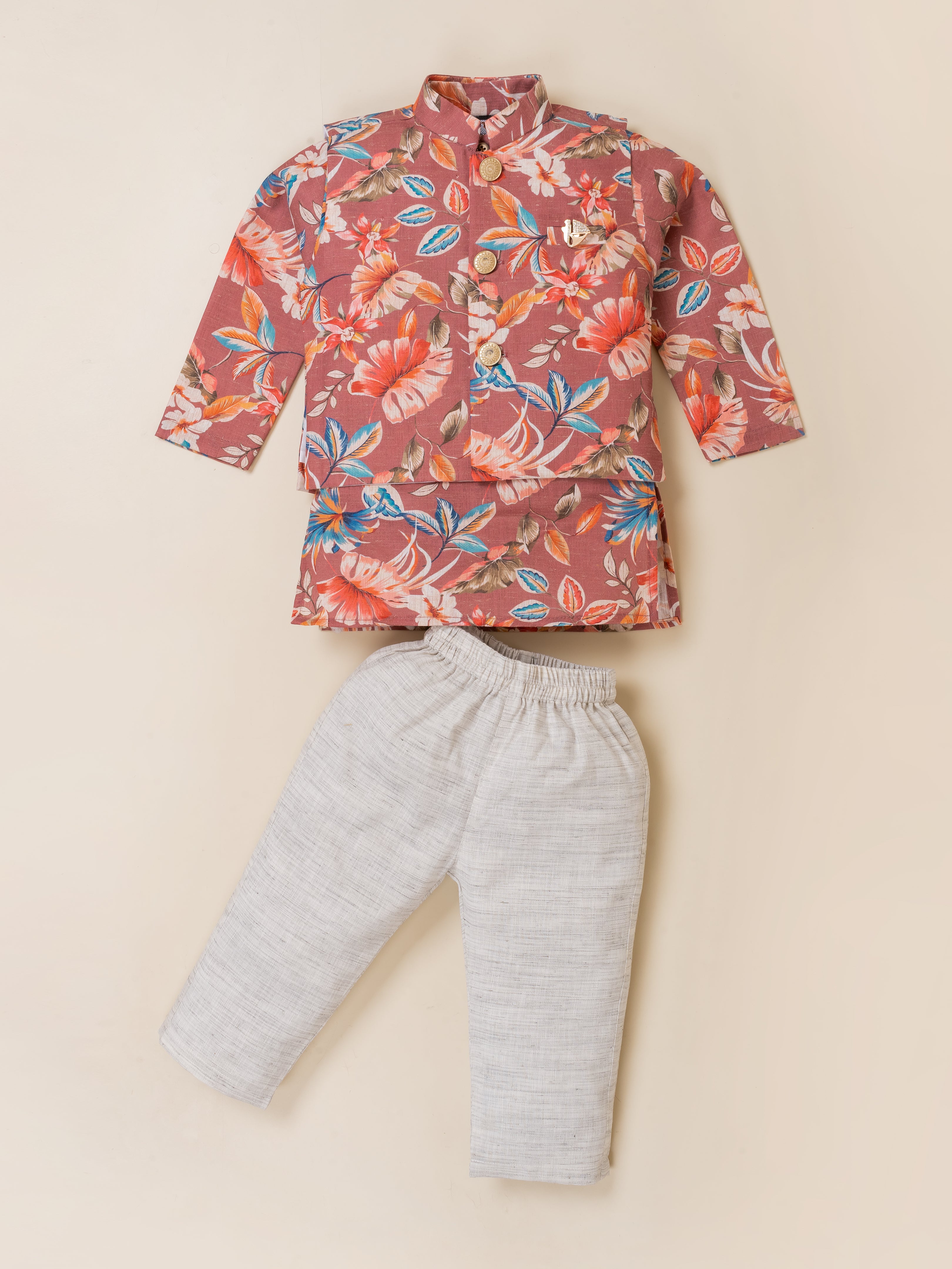 Elegant Floral Ethnic Set for Boys