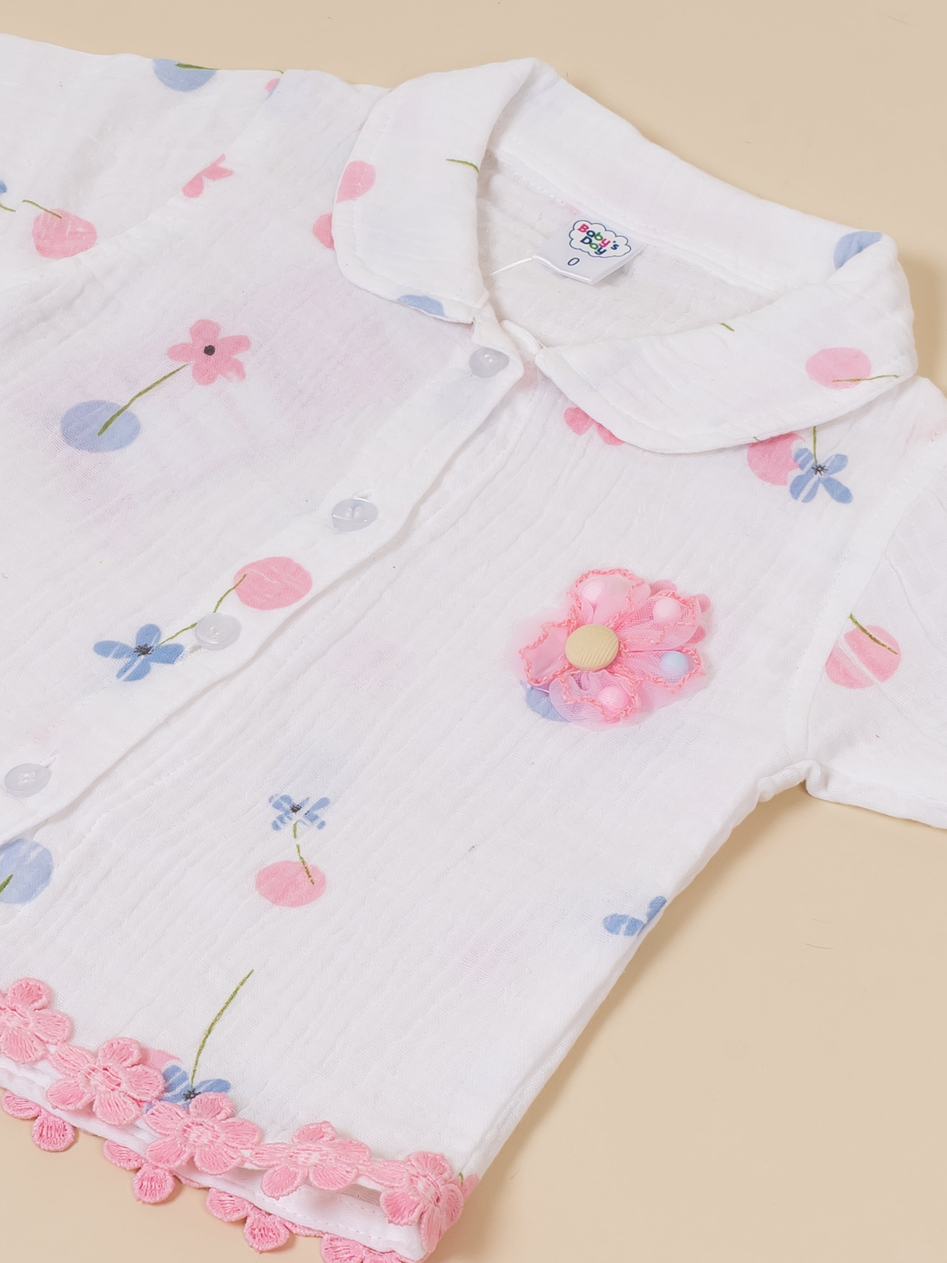 Baby Girl Floral Print Top and Pant Set