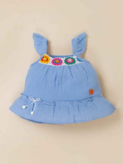 Baby Girls Cotton Top and Striped Shorts Set