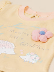 Infant Girls Cotton T-Shirt & Shorts Set