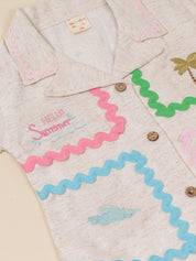 Girls Shirt & Denim Capri Pants Clothing Set