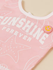 Baby Girls Graphic Printed Top and Matching Pants Set