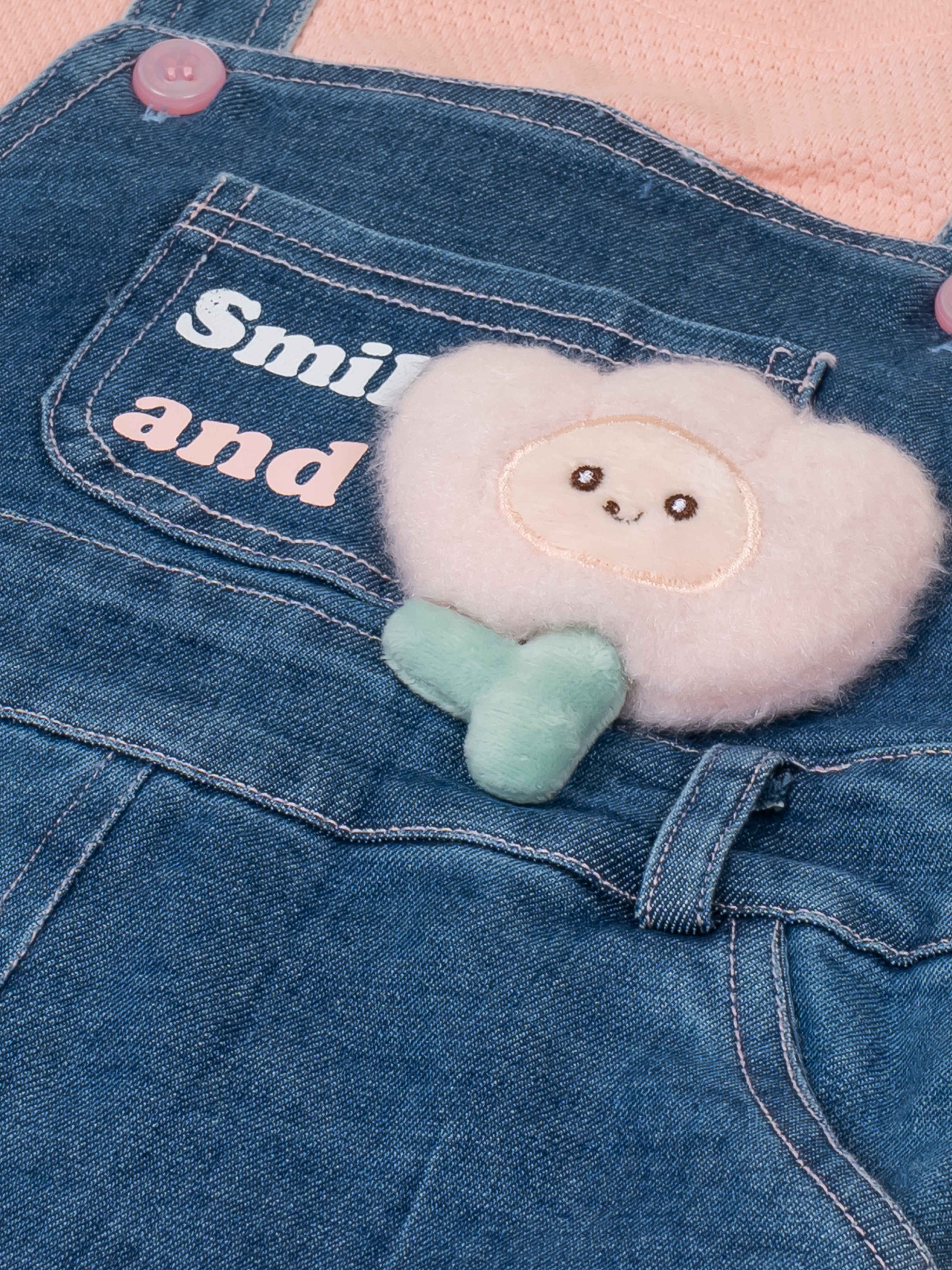 Girls Casual Denim Dungaree Set