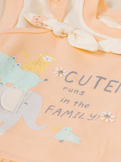 Baby Girl Clothing Set with Top, Shorts & Bodysuit