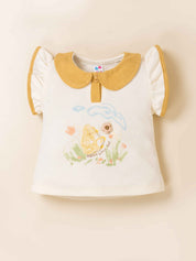 Baby Girl Flutter Sleeve Top & Shorts Summer Clothing Set