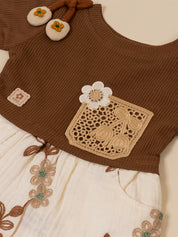 Baby Girls Floral Applique Tunic Top & Leggings Set