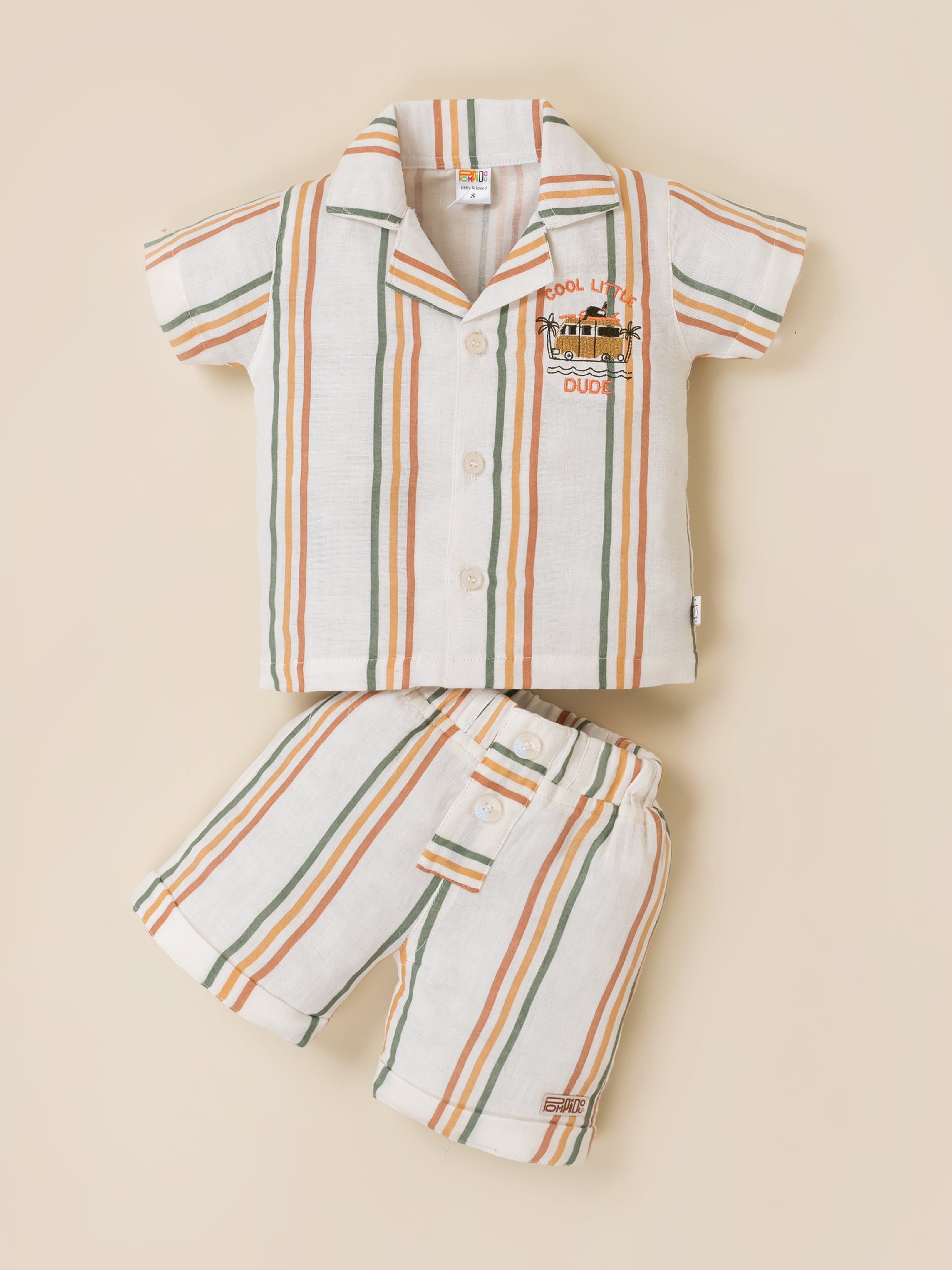 Baby Boys Striped Resort Shirt & Shorts Set