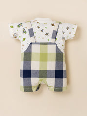 Baby Boy's Plaid Romper & Bow Tie Set