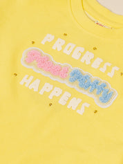 Girls Flower Applique T-Shirt & Denim Shorts Set