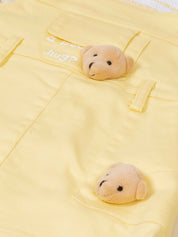 Girls Teddy Applique Dungaree Dress Set