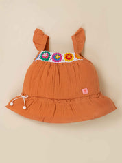 Baby Girls Cotton Top and Striped Shorts Set